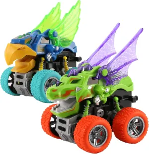 Dinosaur Toys for Ages 2-4, Monster Truck Toys Light-Up, Dinosaur Toys for Kids 3-5 Push and Go Cars，Eagle with Wing Toddler Toys for 3 4 5 6 7 Year Old Boys Girls Birthday Easter