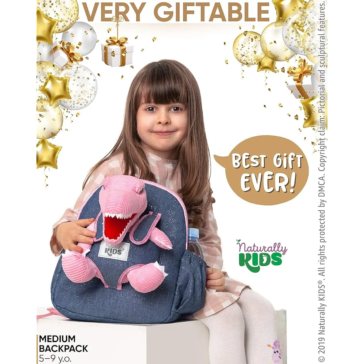 Dinosaur Toys for Kids 3-5 Years Old 3 Years Old Boy Birthday Gift Dinosaur Plush Toy Dinosaur Backpack, 06 Medium — Pink T-rex, M, Daypack Backpack