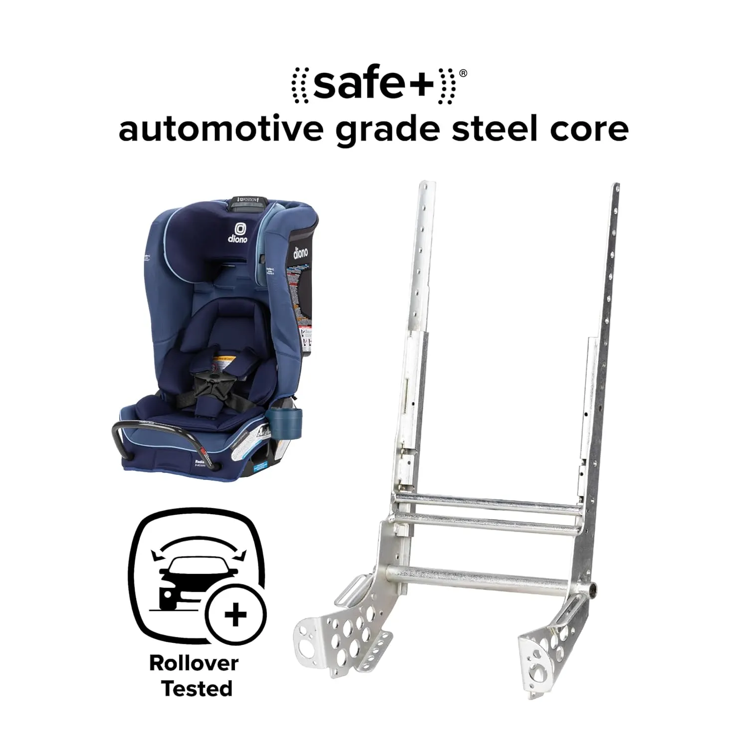 Diono Radian 3RXT SafePlus, 4-in-1 Convertible Car Seat, Rear and Forward Facing, SafePlus Engineering, 3 Stage Infant Protection, 10 Years 1 Car Seat, Slim Fit 3 Across, Blue Surge