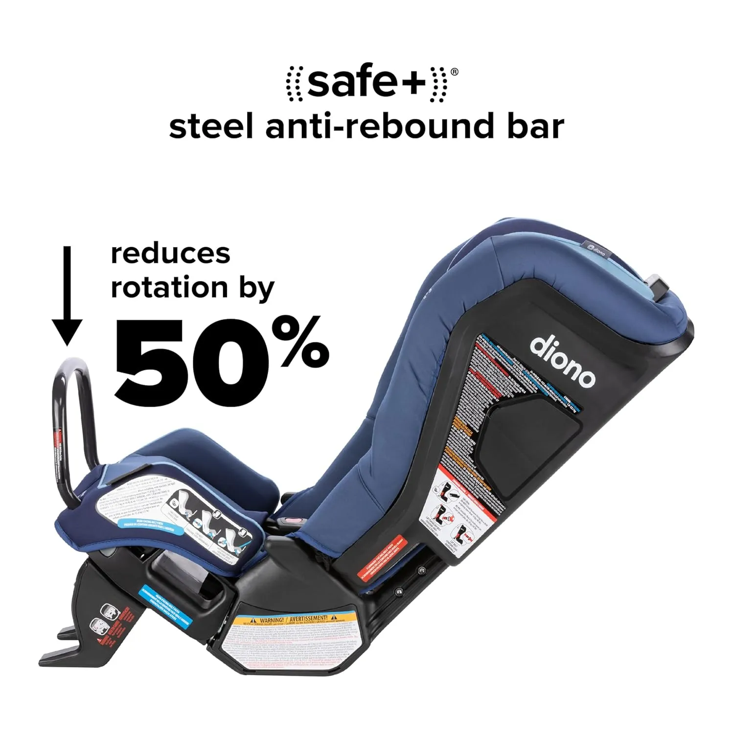 Diono Radian 3RXT SafePlus, 4-in-1 Convertible Car Seat, Rear and Forward Facing, SafePlus Engineering, 3 Stage Infant Protection, 10 Years 1 Car Seat, Slim Fit 3 Across, Blue Surge