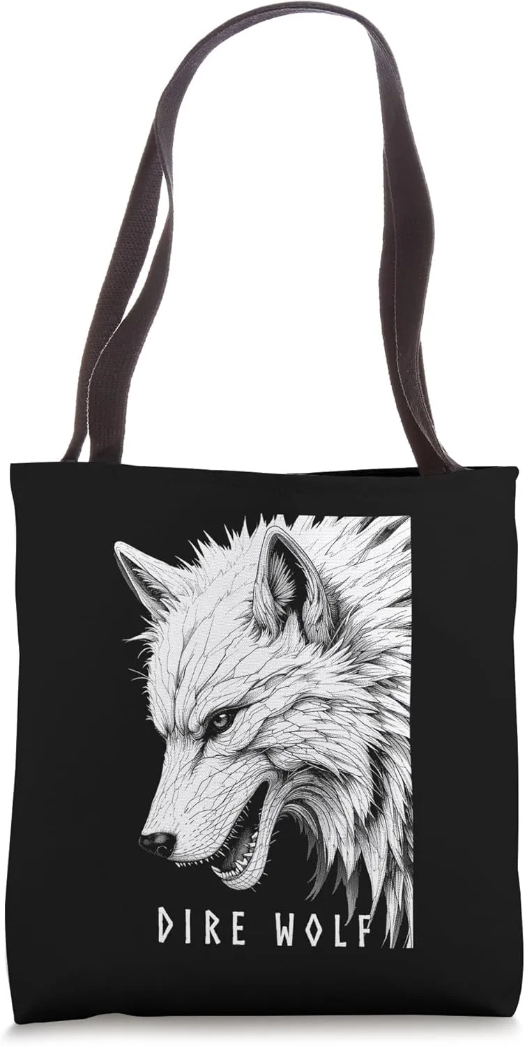 Dire Wolf Face Extinct Species Return Wolves DNA Tote Bag