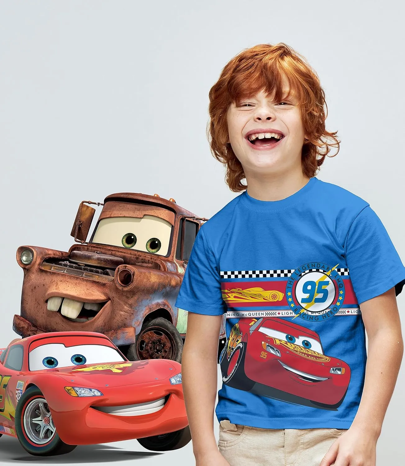 Disney Cars Lightning McQueen Pixar Graphic T-Shirt (Sets) Tow Mater Doc Cruz Finn Outfit Tee Toddlers Birthday Kids Clothes