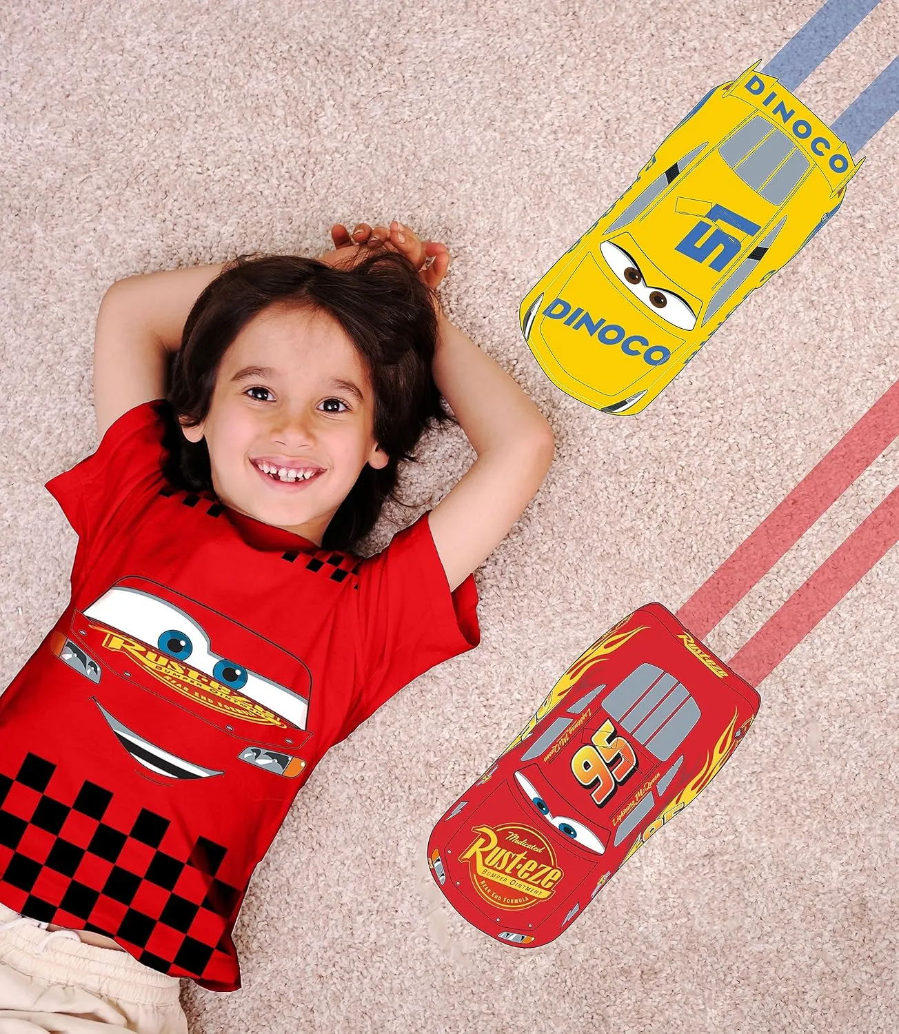 Disney Cars Lightning McQueen Pixar Graphic T-Shirt (Sets) Tow Mater Doc Cruz Finn Outfit Tee Toddlers Birthday Kids Clothes