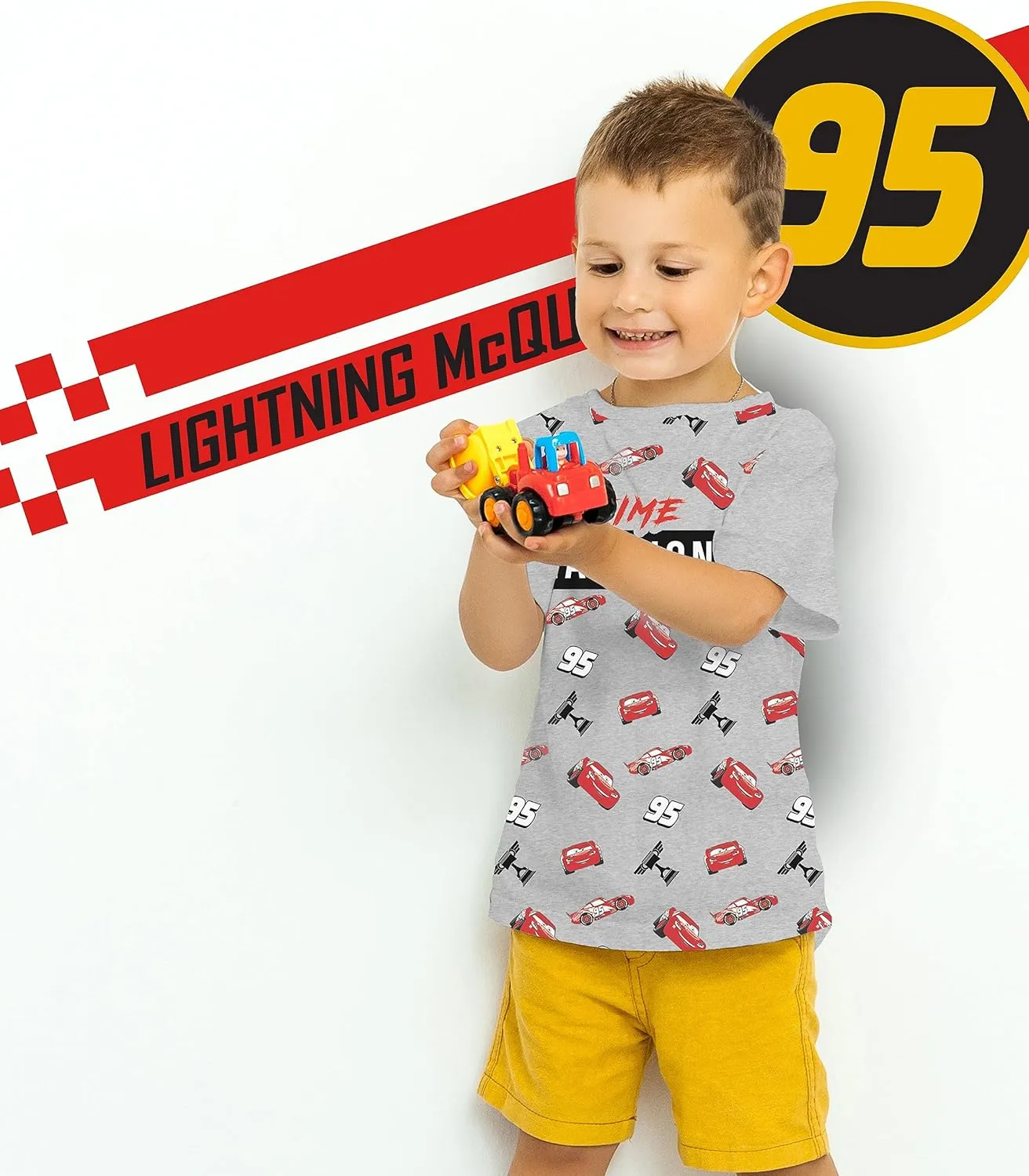 Disney Cars Lightning McQueen Pixar Graphic T-Shirt (Sets) Tow Mater Doc Cruz Finn Outfit Tee Toddlers Birthday Kids Clothes