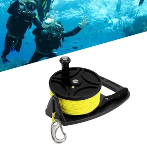 Diving Reels Anchor Rope Spool, Finger Reel, Wire for Cave Exile Diving with Clip, for Cave Exile Diving (Black Wheel)