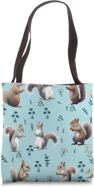 Eastern gray squirrel pattern in blue amazing Nature Lover Tote Bag