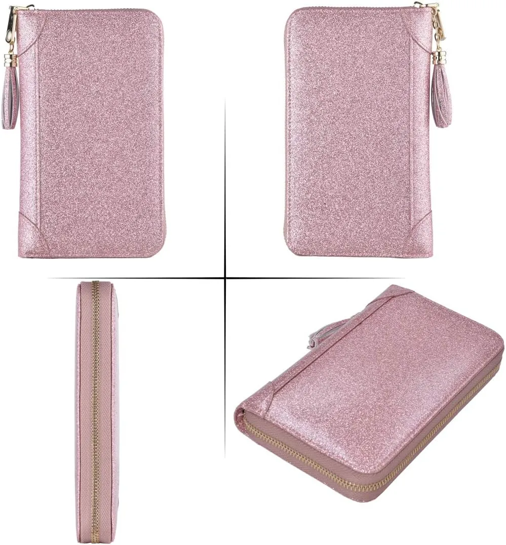 Easyoulife Credit Card Holder Wallet Womens Zipper Leather Case Purse RFID Blocking