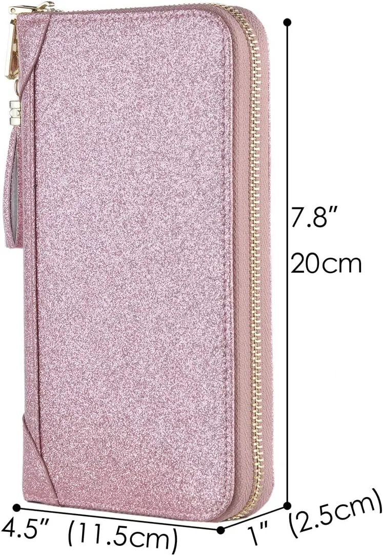 Easyoulife Credit Card Holder Wallet Womens Zipper Leather Case Purse RFID Blocking