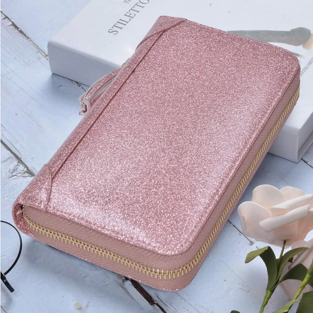 Easyoulife Credit Card Holder Wallet Womens Zipper Leather Case Purse RFID Blocking