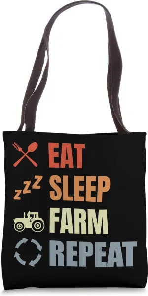 Eat Sleep Farm Repeat Agriculturist Tote Bag