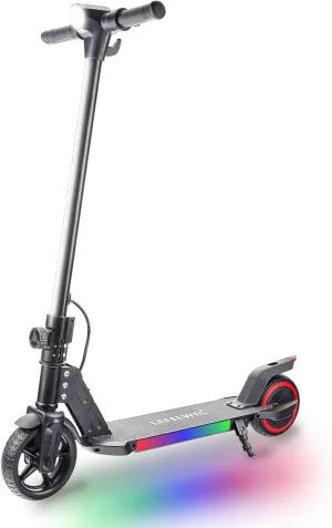 Electric Scooter for Kids Ages 6-12, 150W Motor, 4/7/11 Mph, 60 mins Ride Time, Adjustable Speed, LED Display, Colorful Lights, Electronic Brake, Foldable Kids Electric Scooter