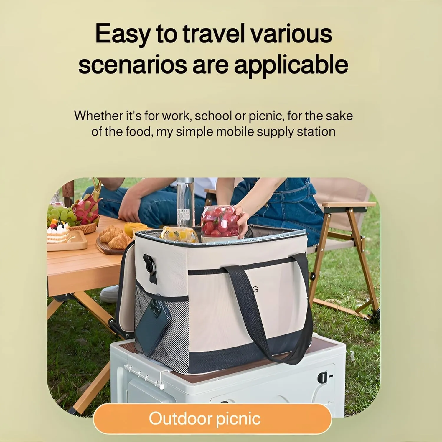 [Ellniges]【Portable Cooler Bag】 Outdoor Ice Box with Aluminum Insulation, 12H Cold Storage for Drinks, Leakproof Lunch Bag, Ergonomic Shoulder Strap, Perfect for Saudi Desert Adventures & Daily Use