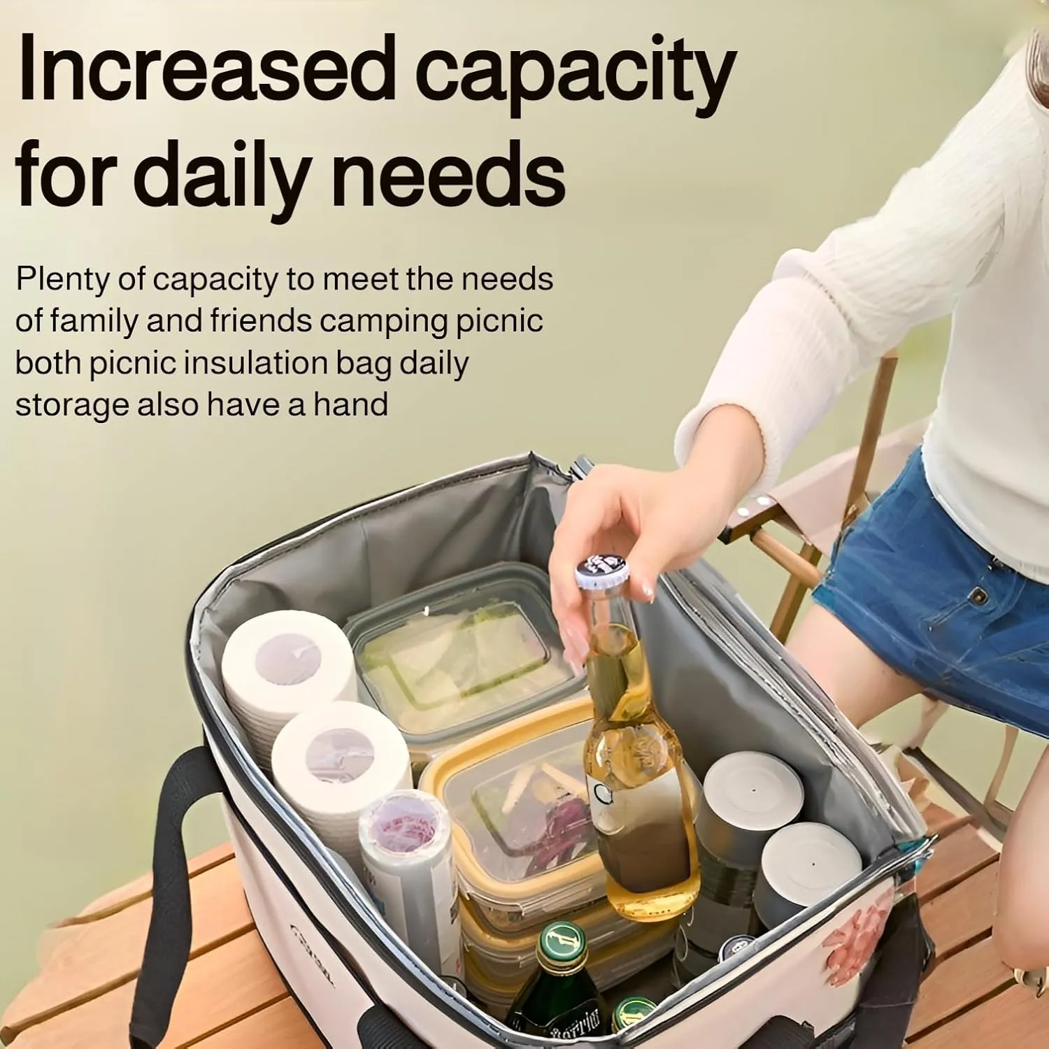 [Ellniges]【Portable Cooler Bag】 Outdoor Ice Box with Aluminum Insulation, 12H Cold Storage for Drinks, Leakproof Lunch Bag, Ergonomic Shoulder Strap, Perfect for Saudi Desert Adventures & Daily Use