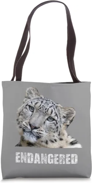 Endangered Animal Species Snow Leopard Tote Bag