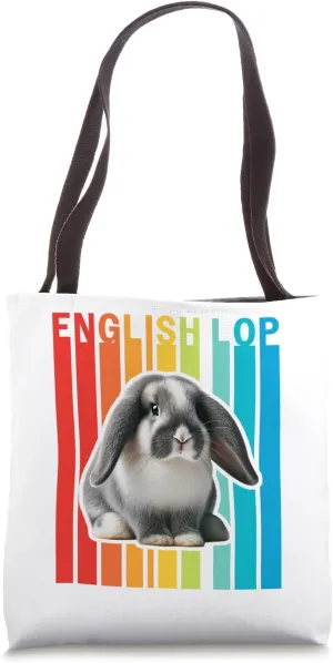 English Lop Rabbit Colorful Bunny Tote Bag