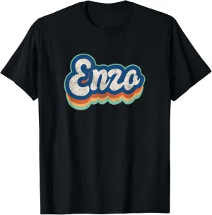 Enzo First Name Boy Vintage Style 70s 80s Personalized T-Shirt