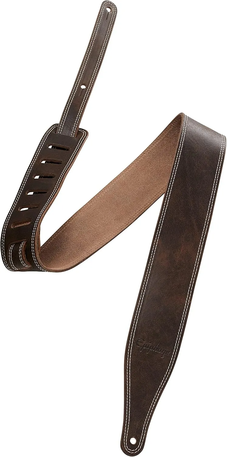 Epiphone Premium Leather Guitar Strap, Brown