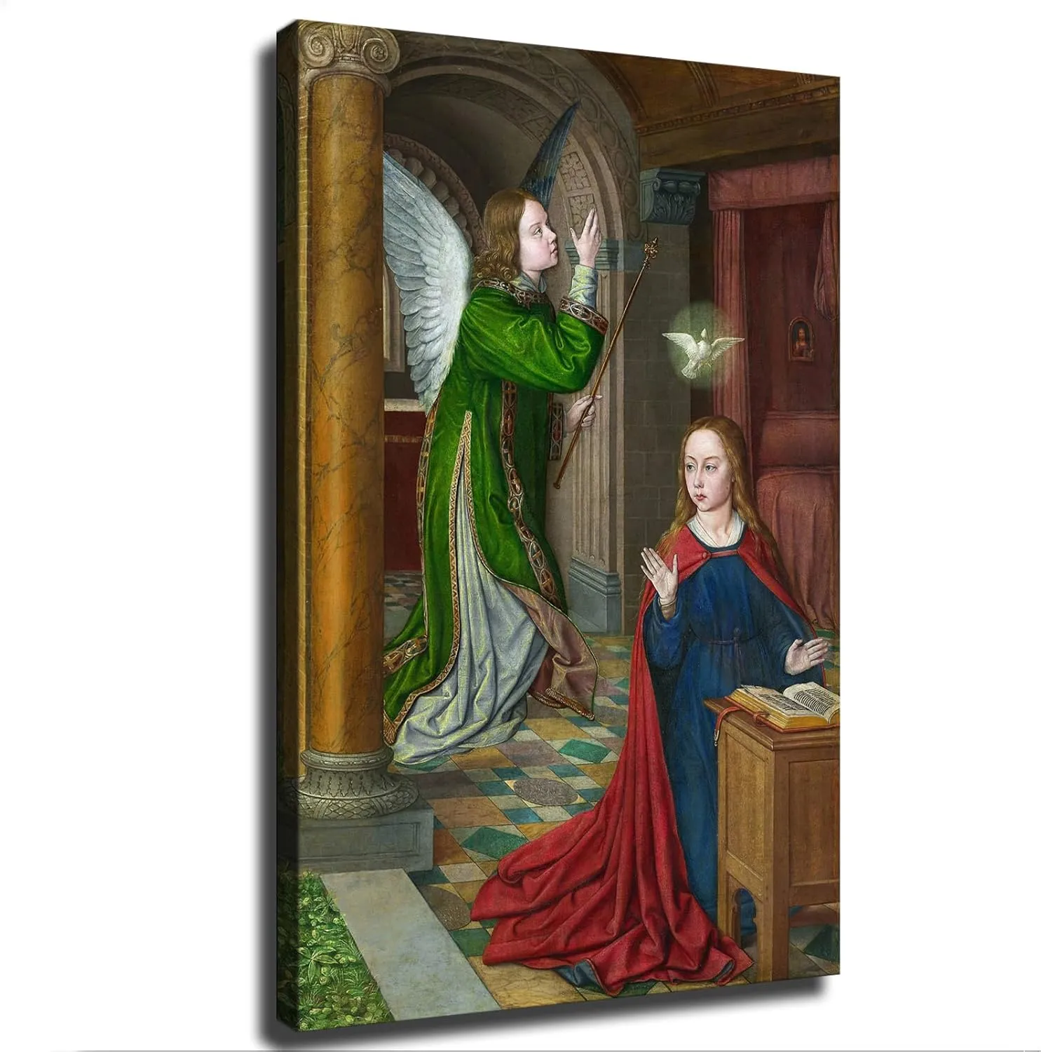 EsaSam The Annunciation- Jean Hey - 1495 Renaissance Poster Canvas Picture Printing Wall Art Decoration Posters Aesthetic Living Room Bedroom Home Background Wall Decor (08×12inch-Framed)