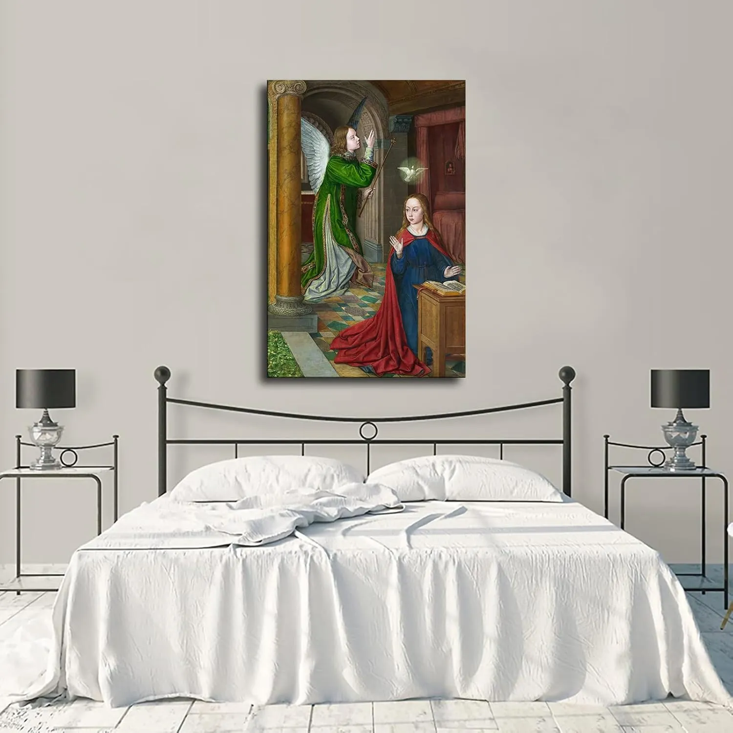 EsaSam The Annunciation- Jean Hey - 1495 Renaissance Poster Canvas Picture Printing Wall Art Decoration Posters Aesthetic Living Room Bedroom Home Background Wall Decor (08×12inch-Framed)