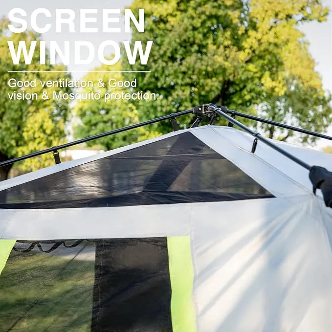 EVER ADVANCED 6 Person Blackout Camping Tent Instant Cabin Tents for Family with Rainfly, 60s Easy Setup, Water-Resistant