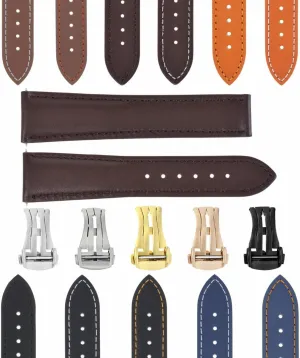 Ewatchparts 18-24mm Leather Watch Band Strap 41mm Compatible With Omega Seamaster 300 Or Planet Ocean