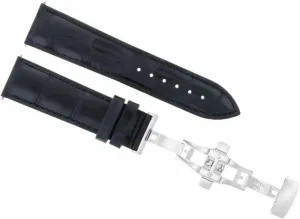 Ewatchparts 19mm/16mm Leather Watch Band Strap Deployment Clasp Buckle Compatible With Breguet Black 2B