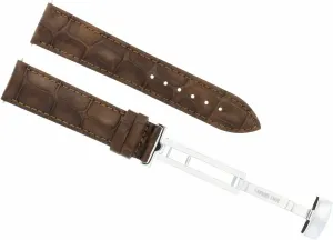 Ewatchparts 22mm Leather Watch Band Strap Deployment Clasp Compatible With Vacheron Constantin Light Brown