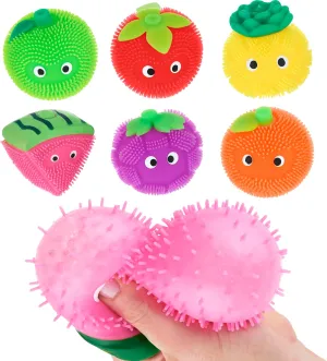 Expressions Squishy Toys 6pc Squeeze Fruit Sweet & Squishy Fruit Squishies Pack - Squeeze Fruit Toys & Anxiety Relief Items Fidget Pack to Squeeze, Toss and Catch…