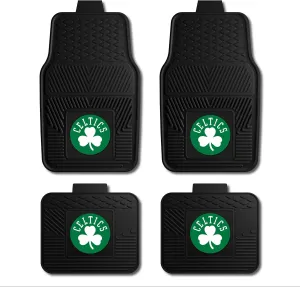 FANMATS 39580 NBA - Boston Celtics 4-pc Vinyl Car Mat Set | Front Seat and Back Seat Car Mats with Team Logo