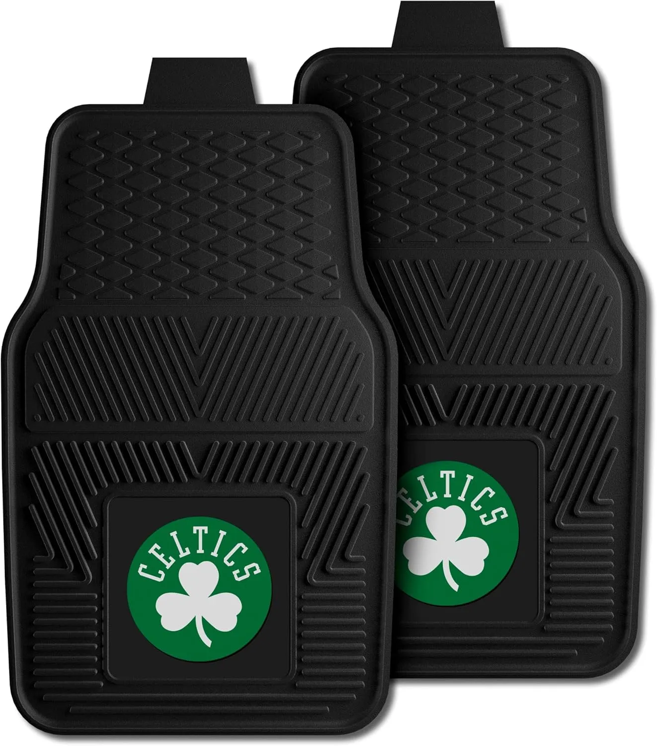 FANMATS 39580 NBA - Boston Celtics 4-pc Vinyl Car Mat Set | Front Seat and Back Seat Car Mats with Team Logo