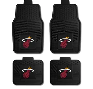 FANMATS 39913 NBA - Miami Heat 4-pc Vinyl Car Mat Set | Front Seat and Back Seat Car Mats with Team Logo