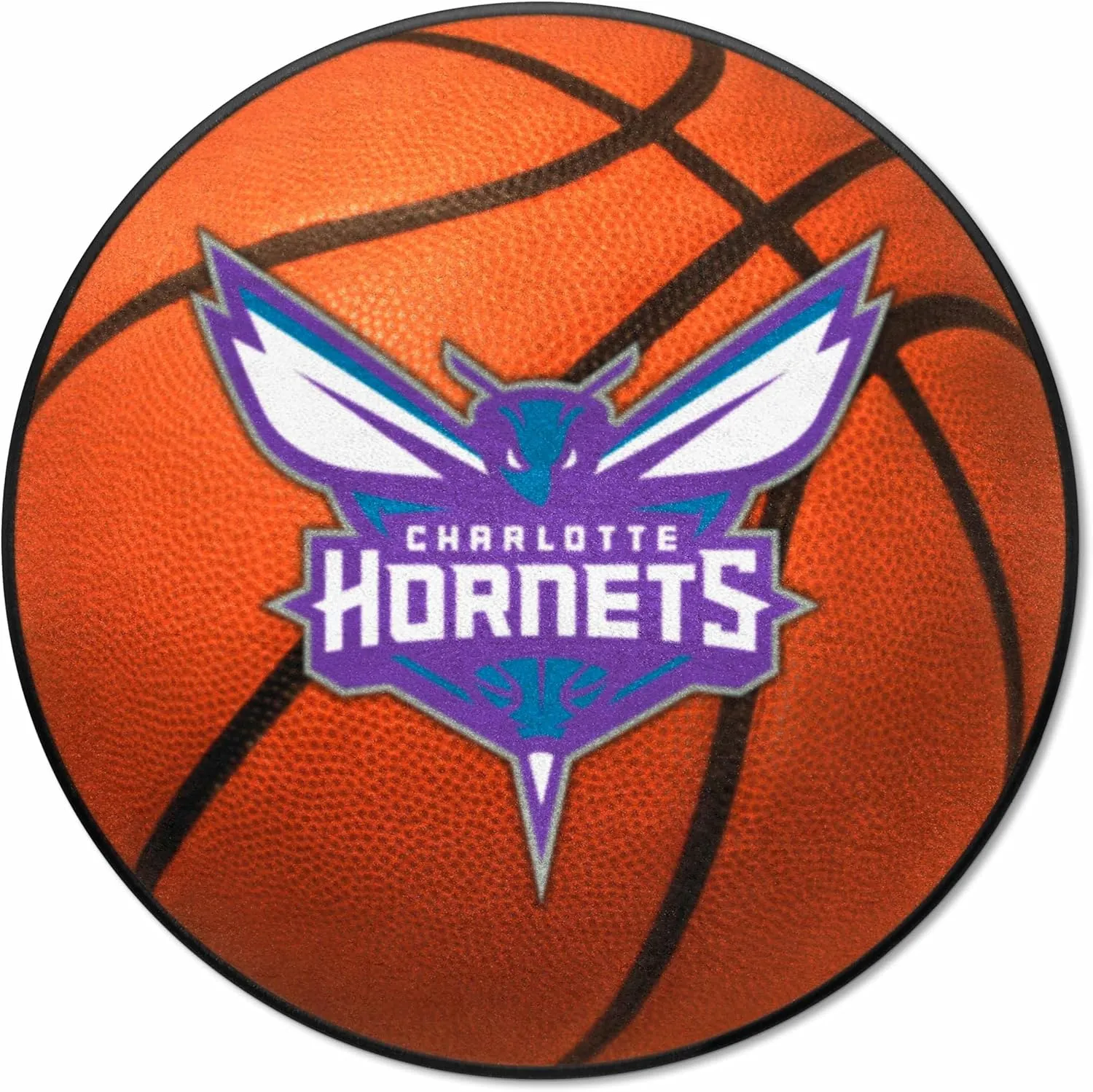 FANMATS NBA Charlotte Hornets Nylon Face Basketball Rug , 26" diameter