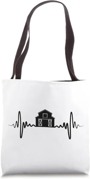 Farm House Cardiogram Husbandry Tote Bag