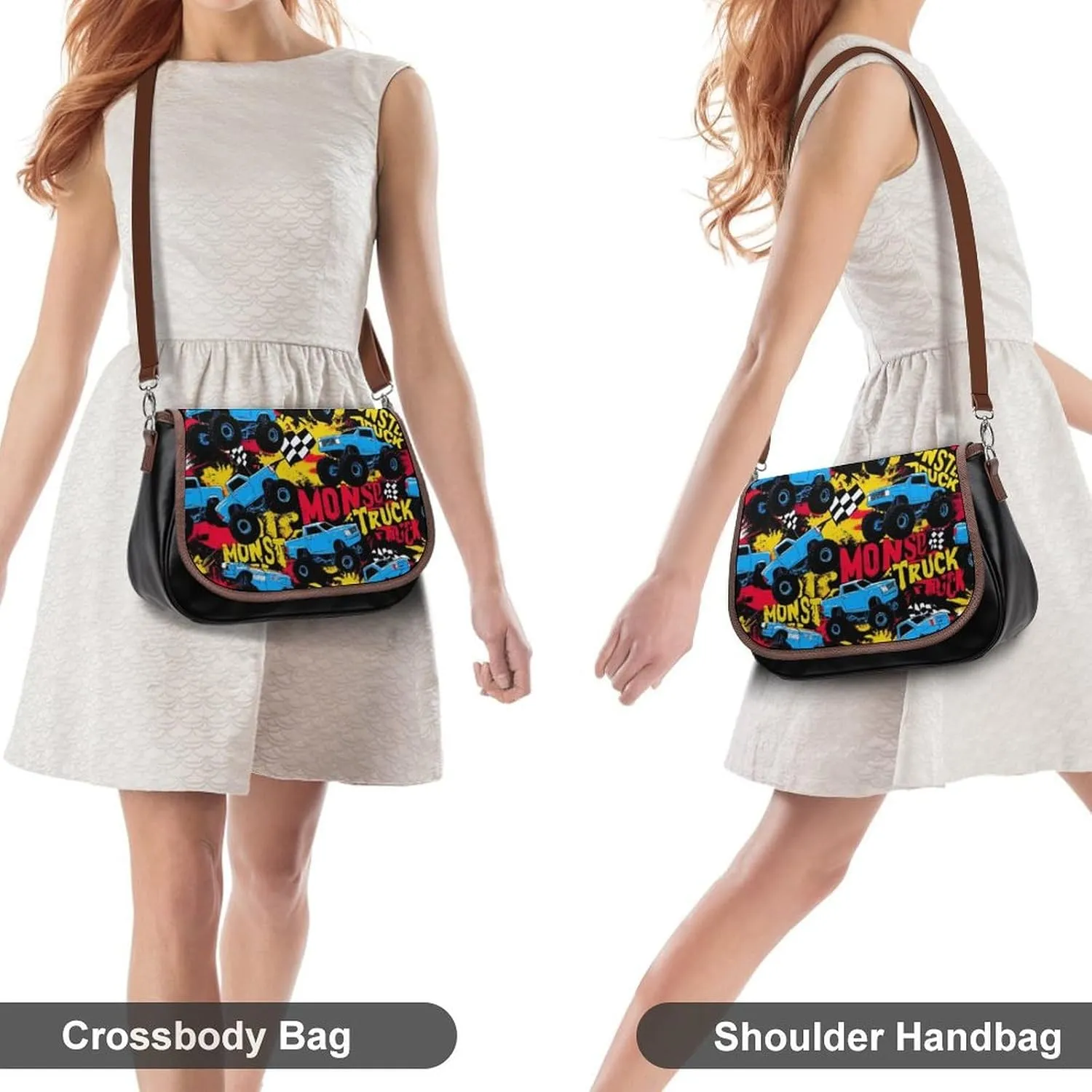 Fashion Crossbody Bag Vintage Leather Shoulder Purse With Adjustable Strap