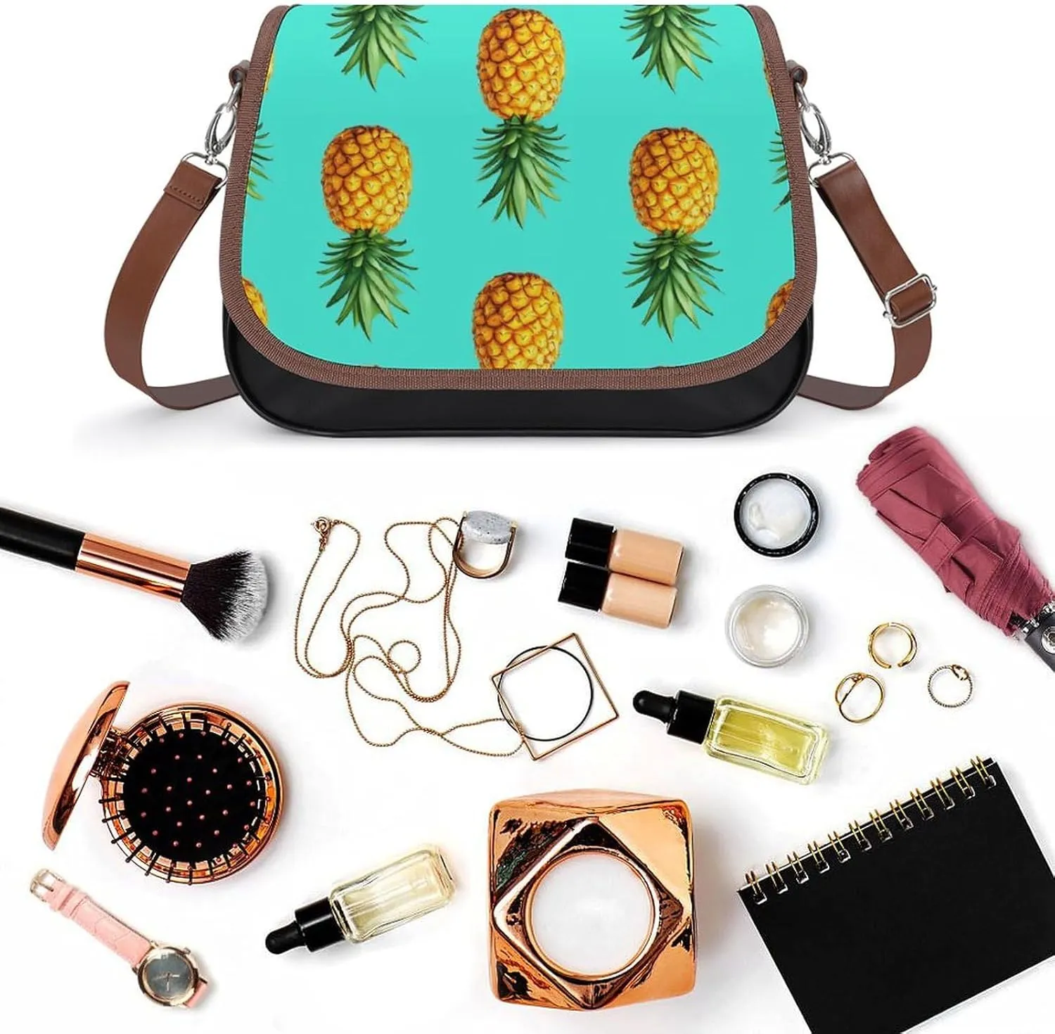 Fashion Crossbody Bag Vintage Leather Shoulder Purse With Adjustable Strap