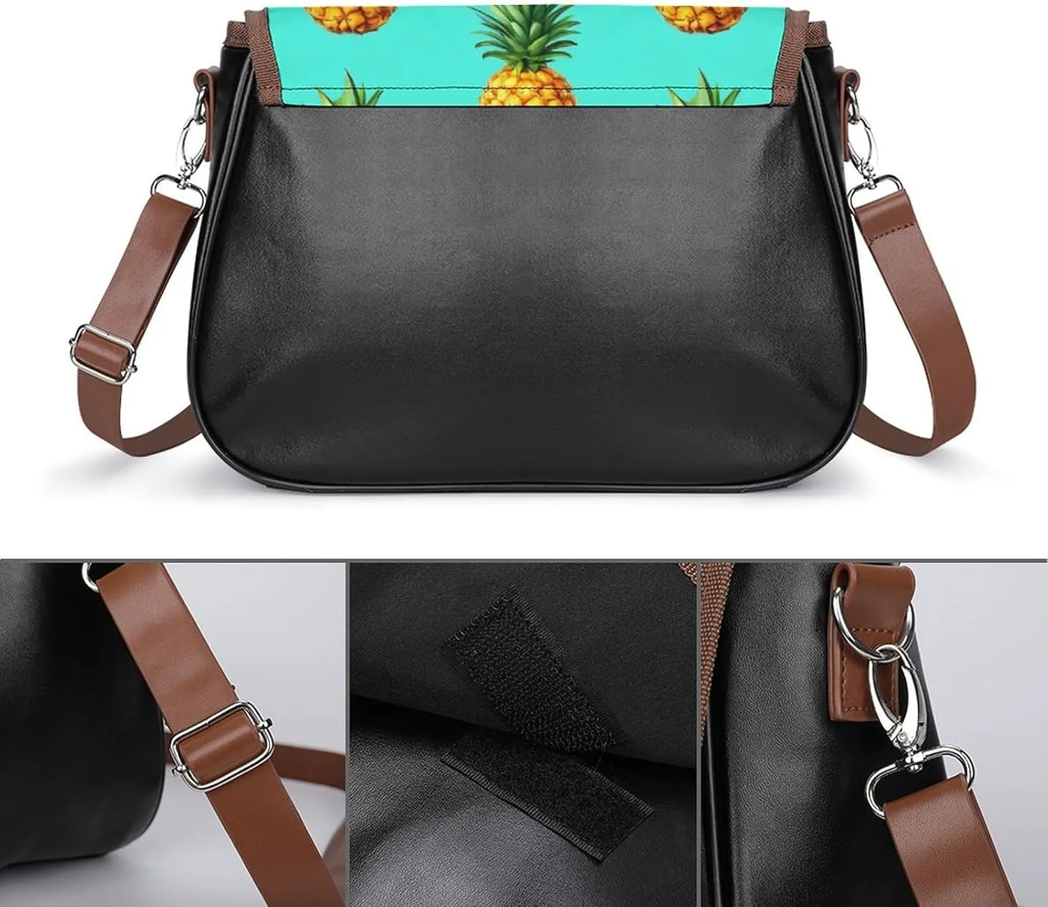 Fashion Crossbody Bag Vintage Leather Shoulder Purse With Adjustable Strap