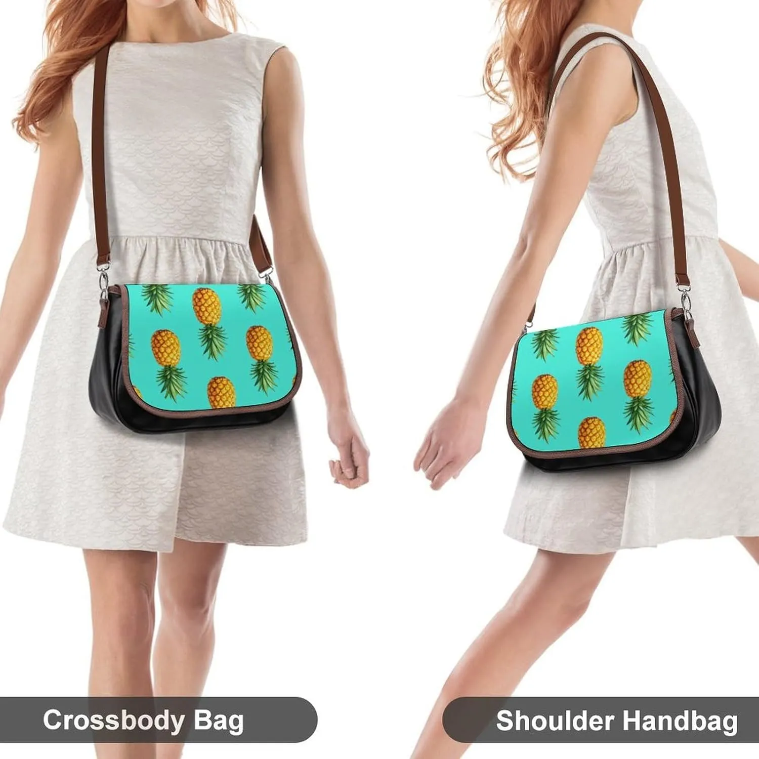 Fashion Crossbody Bag Vintage Leather Shoulder Purse With Adjustable Strap