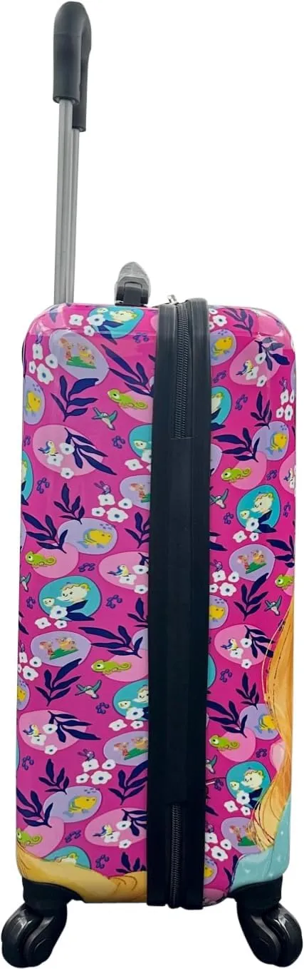Fast Forward Kids Licensed Hard-Side 20” Spinner Luggage Lightweight Carry-On Suitcase (Princess)