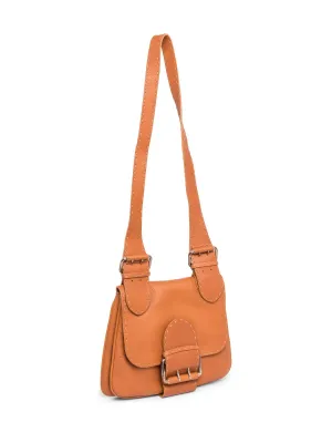 Fendi Messenger Salleria Reliable service Leather Classy Bag Brown