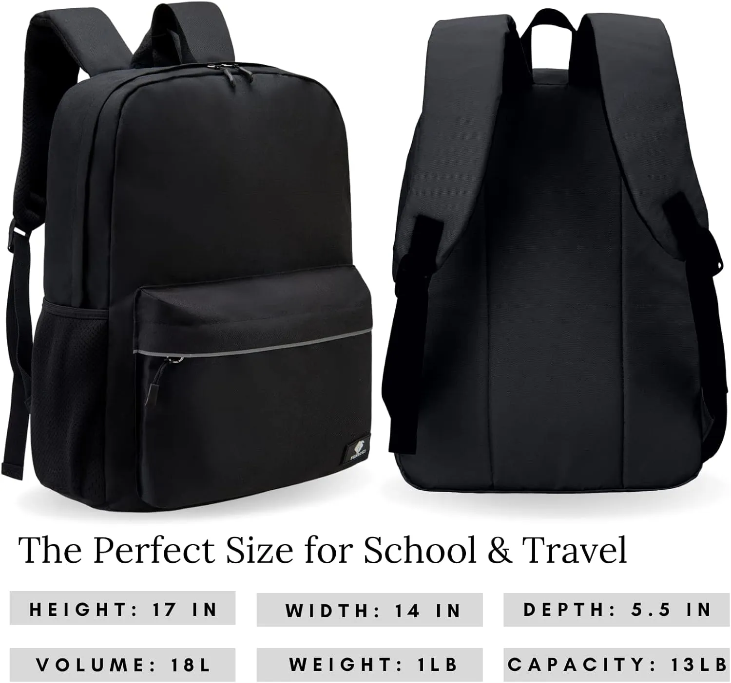 Fenrici Kids Backpacks for Girls, Boys, Kids' Bookbags with Padded Laptop Compartment, Durable, Large Capacity, 17 Inch