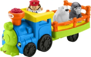 Fisher-Price Little People Toddler Toy Train Choo-Choo Zoo with Music Sounds and 3 Figures for Pretend Play Ages 1  Years