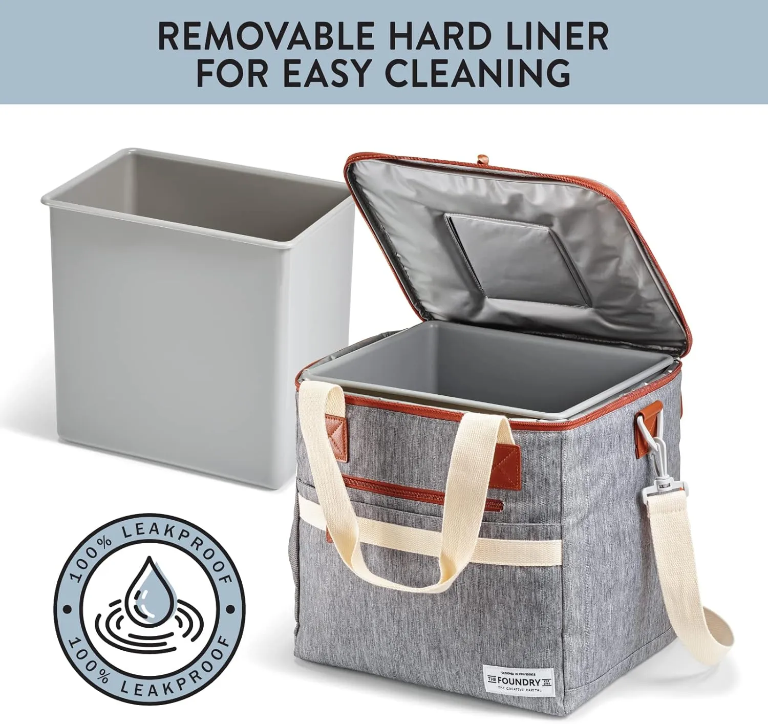 Fit & Fresh 24-Can Insulated Soft Cooler Bag, Steel, 7.12 Liters