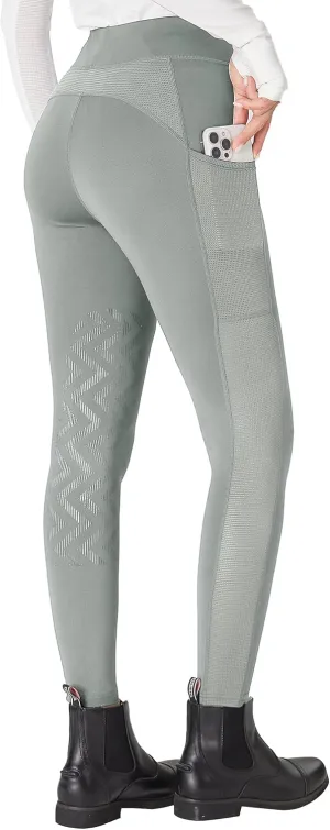 FitsT4 Sports Women's Horse Riding Pants Knee-Patch Riding Tights Ventilated Mesh Equestrian Breeches with Pockets