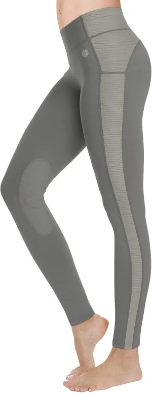 FitsT4 Sports Women's Riding Tights Knee Patch Ventilated Active Schooling Tights