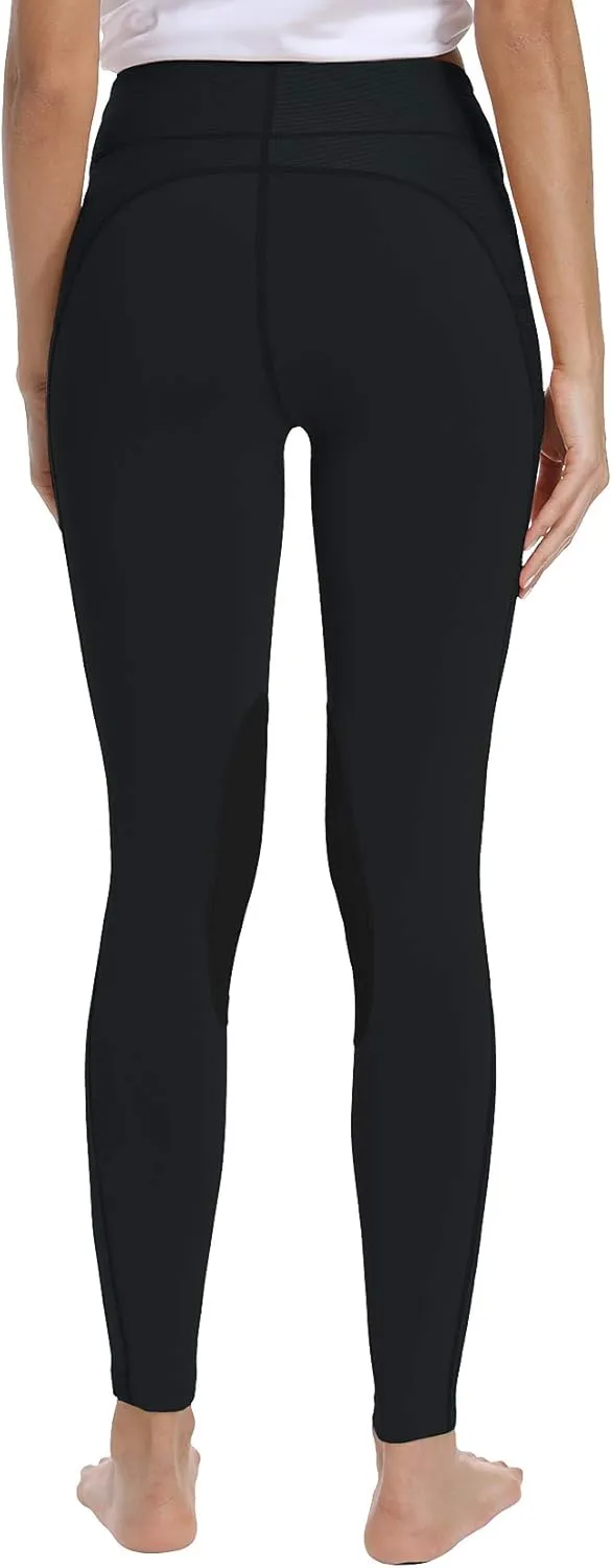 FitsT4 Sports Women's Riding Tights Knee Patch Ventilated Active Schooling Tights