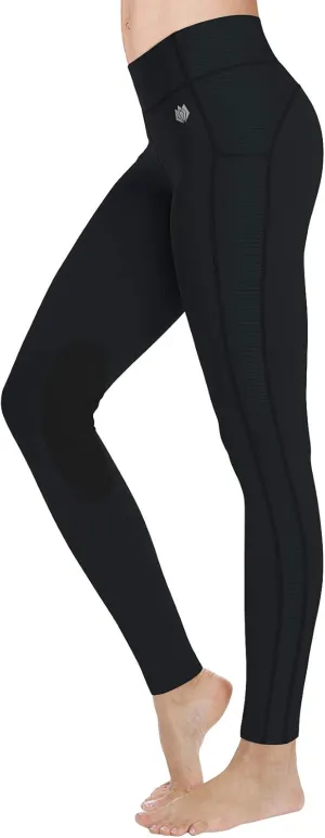 FitsT4 Sports Women's Riding Tights Knee Patch Ventilated Active Schooling Tights