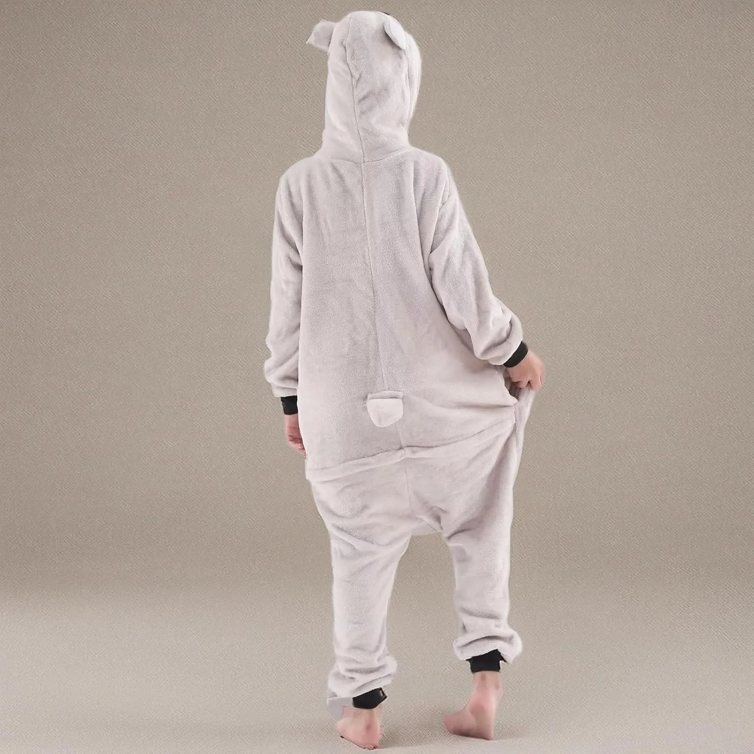 Flannel Animal Hooded Costume Kids Fleece Onesie for Boys Girls Halloween Cosplay