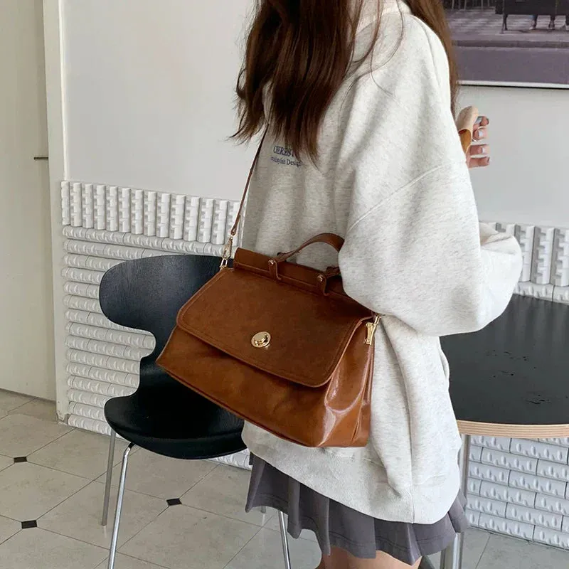 Fleur | Women's Chic Vintage Faux Leather Shoulder Bag
