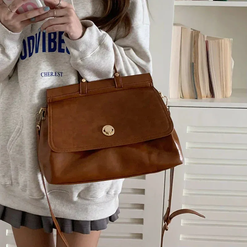 Fleur | Women's Chic Vintage Faux Leather Shoulder Bag