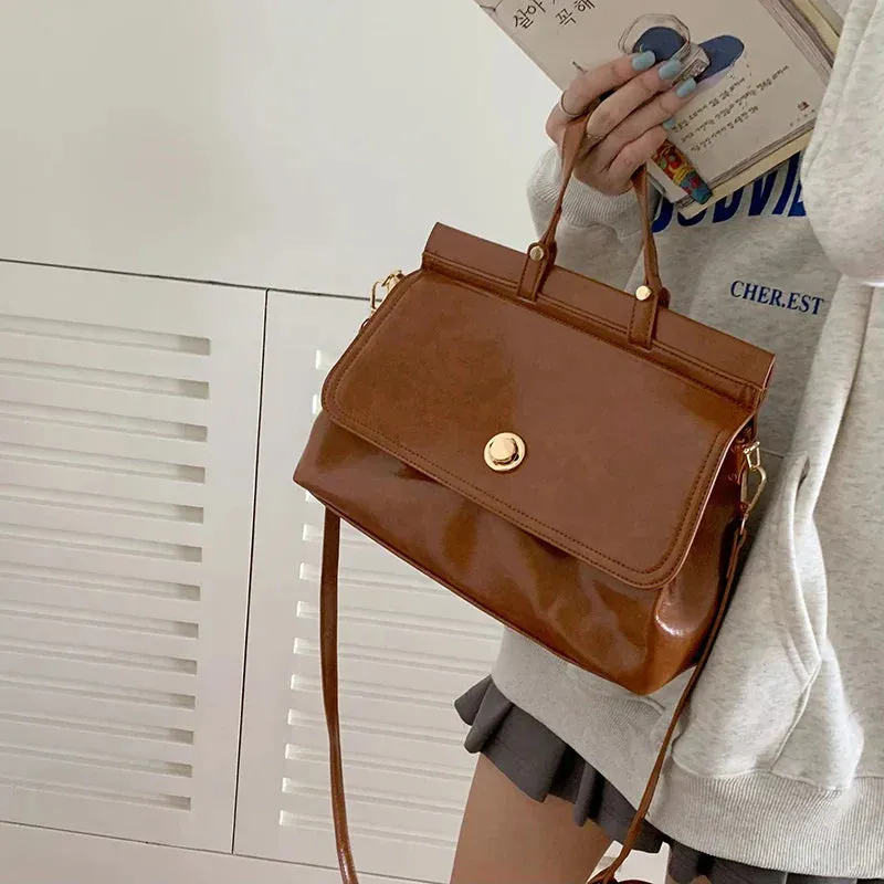 Fleur | Women's Chic Vintage Faux Leather Shoulder Bag